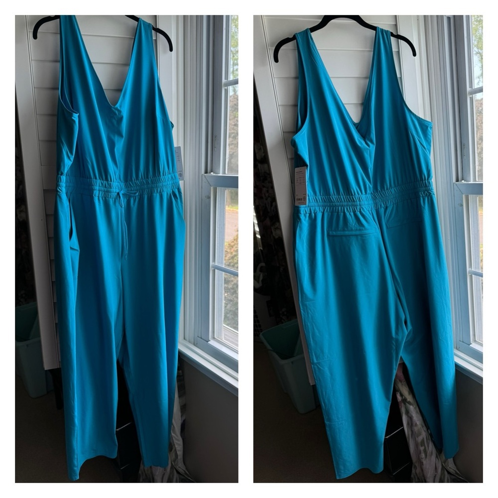 Athleta Avenue Jumpsuit Pacific blue Size 1X New w/ tags lightweight sleeveless - Picture 2 of 12